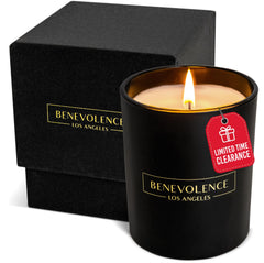 Benevolence LA Bergamot Jasmine candle in a 6oz black vessel for cozy spaces