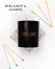 Benevolence LA black candle container on stylish holiday setup