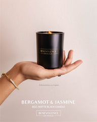 Benevolence LA black vessel candle highlighting modern home decor