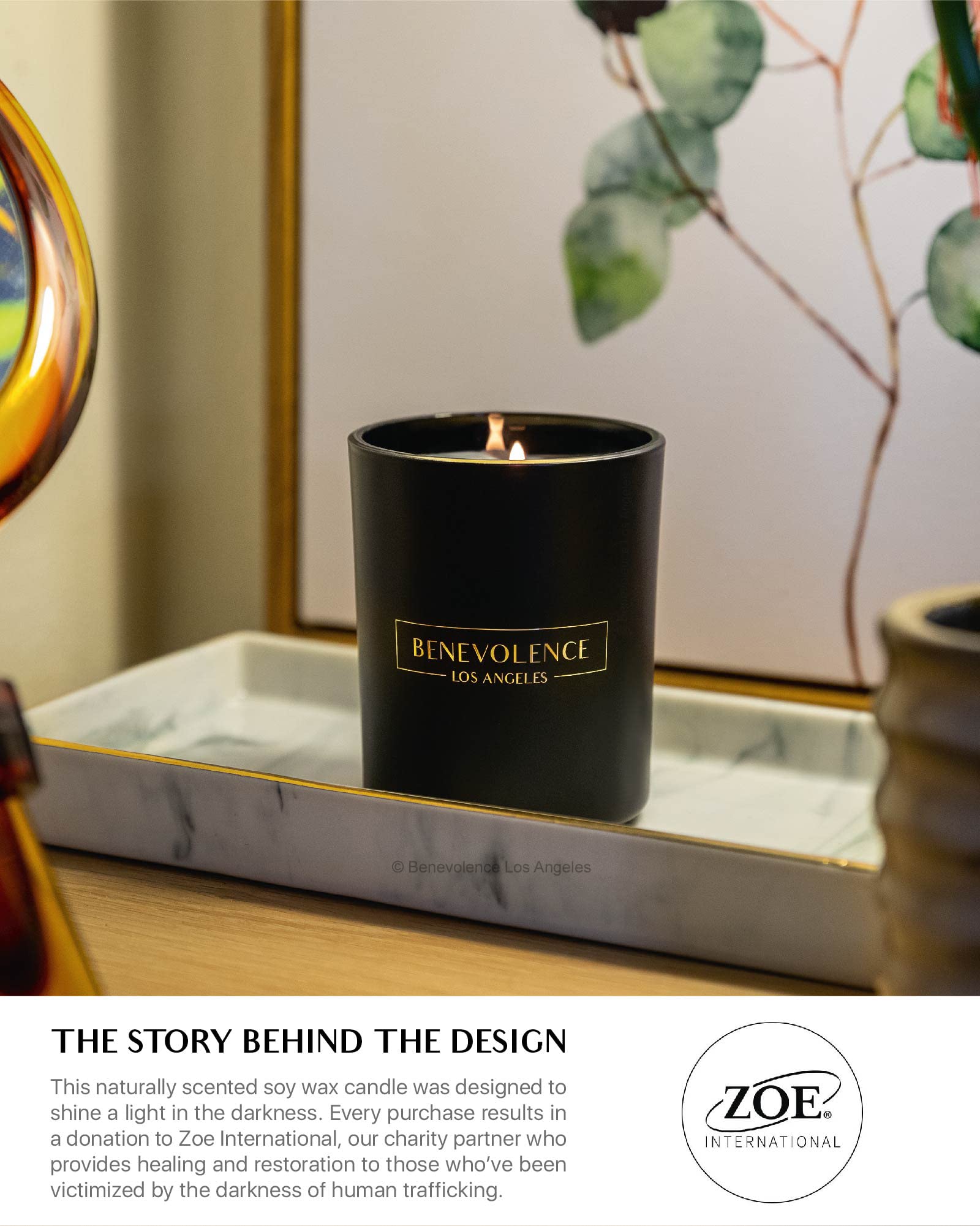 Benevolence LA long burn candle offering up to 35 hours of use
