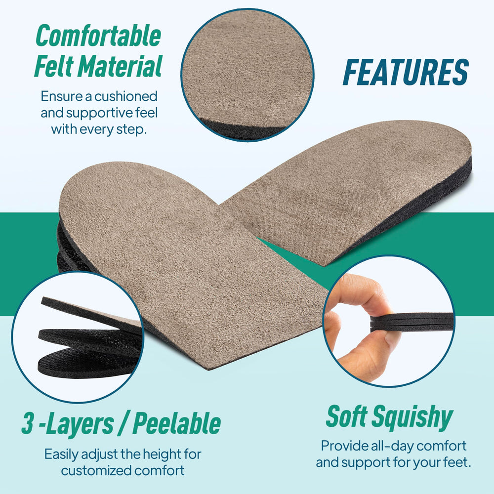 Benoo heel lifts suit both men and women for versatile use.