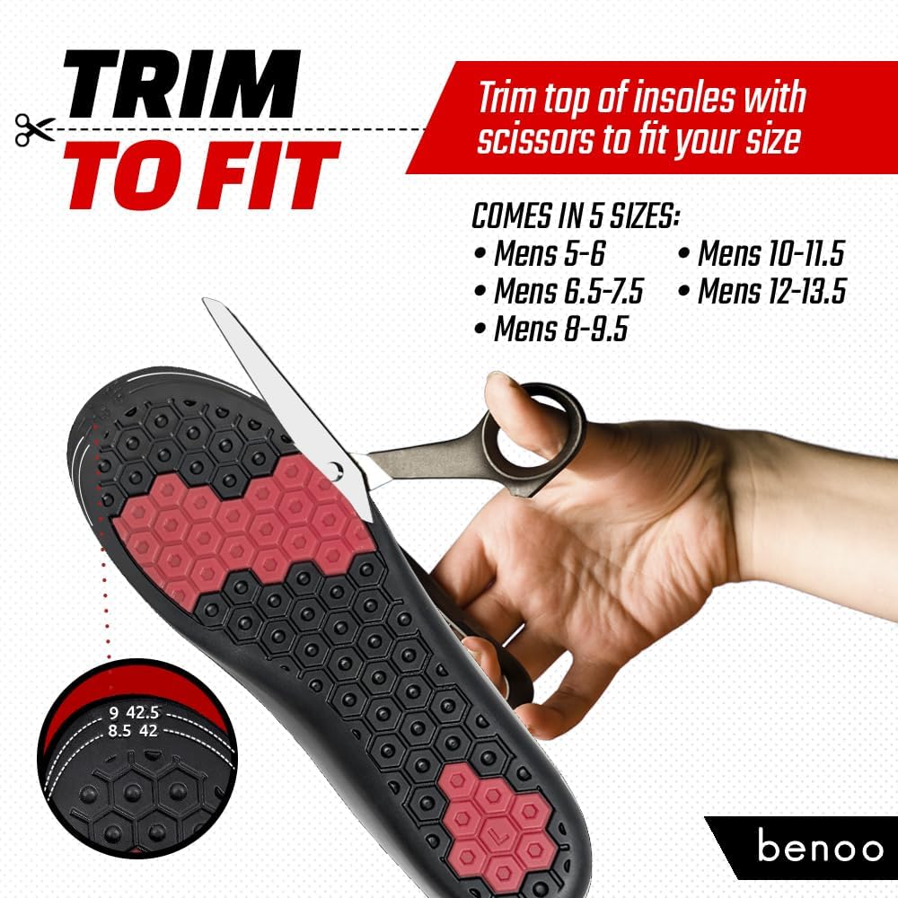 benoo hidden heel wedge insole stays in place for natural movement