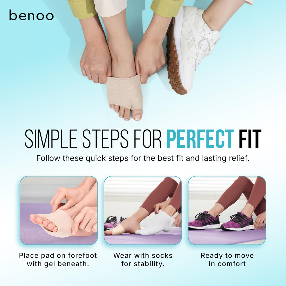Benoo in-shoe fit demonstrates discreet, low-profile pads