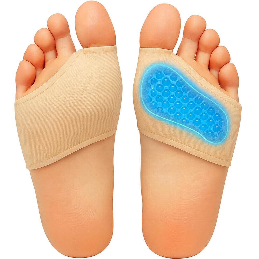 Benoo metatarsal pads top view with gel cushioning under the ball of the foot for comfort