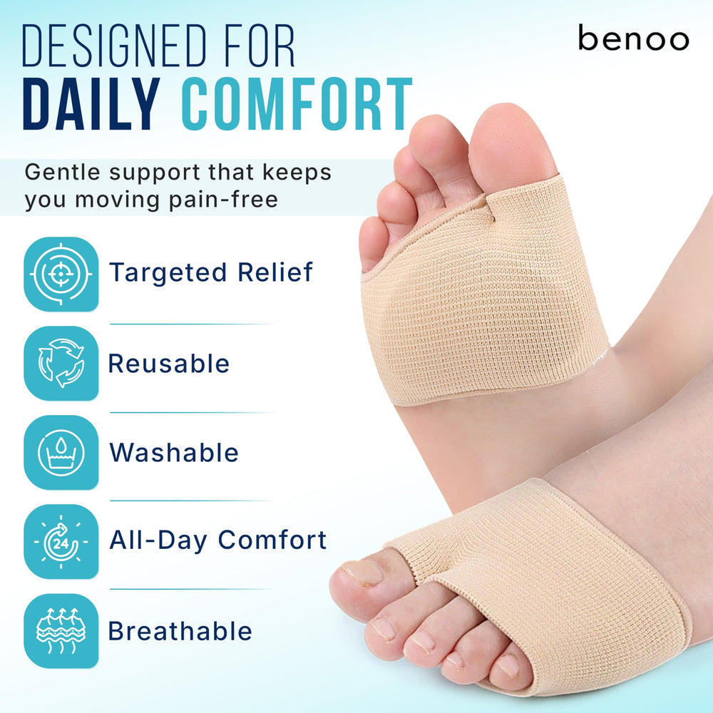 Benoo sleeve-support image shows cushions staying in place during movement