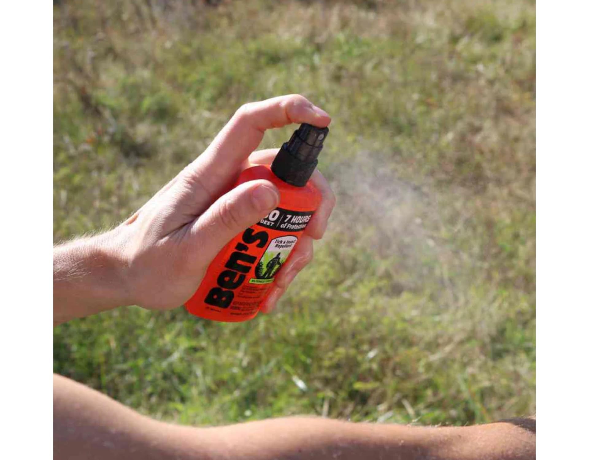 Ben's 30% DEET water-based formula stays on skin surface.