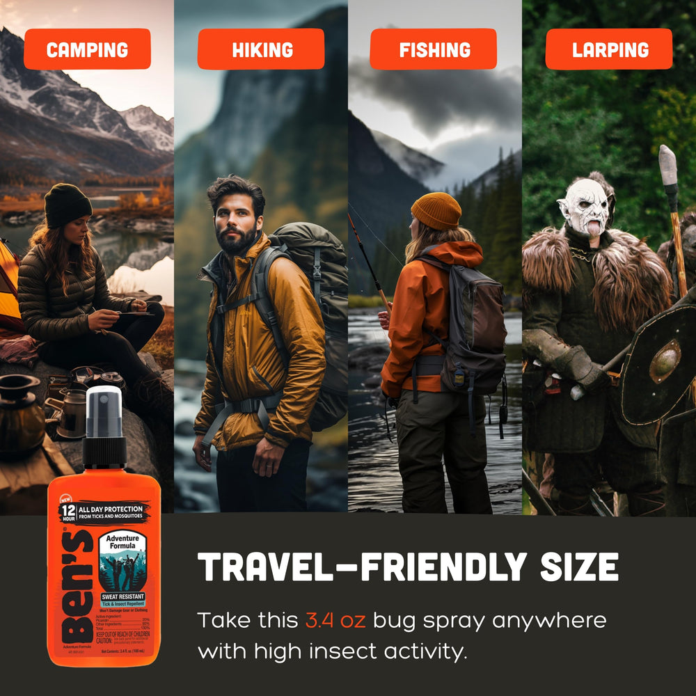 Ben's Adventure Formula travel-size 3.4 oz bottle for travel.
