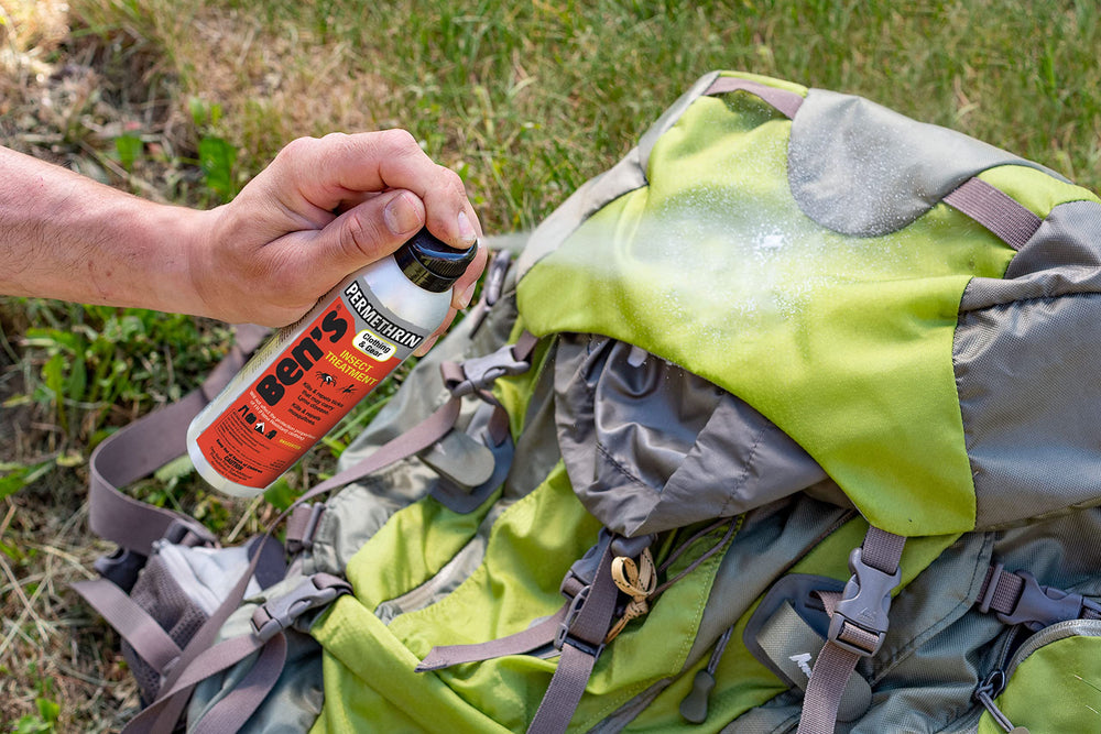 Foaming spray dispensing from Ben's bottle for easy coverage.