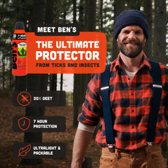 Ben's DEET 30% formula close-up showing strong protection potential