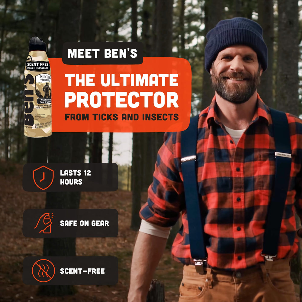 Ben's Hunting Formula Eco-Sprayer mist shows easy, even coverage.
