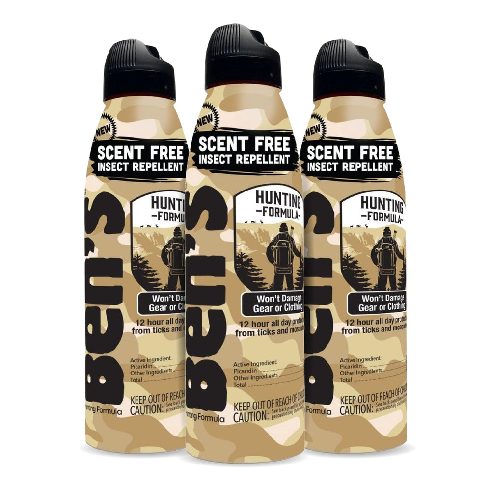 Ben's Hunting Formula bottle offering 12-hour tick and mosquito protection.