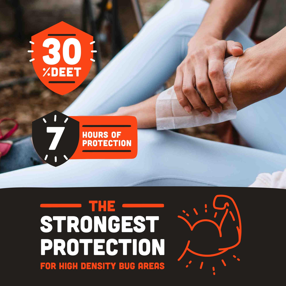 Applying Ben's wipes on skin for outdoor protection