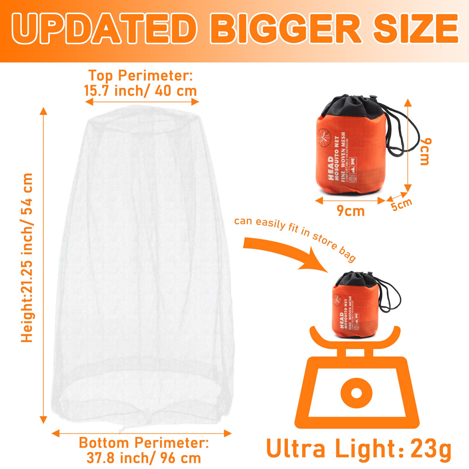 Benvo Mosquito Head Net carry bag shows portable storage for travel