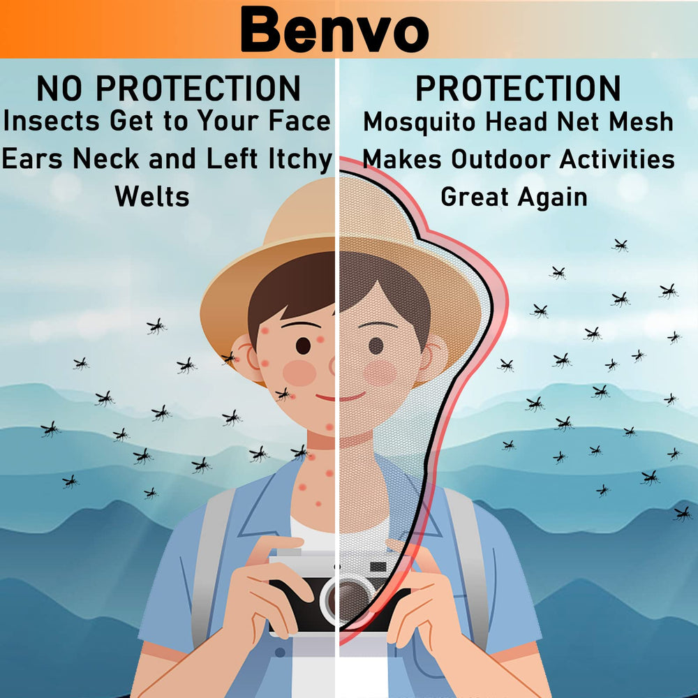 Benvo Head Net extra-fine mesh blocks small insects effectively