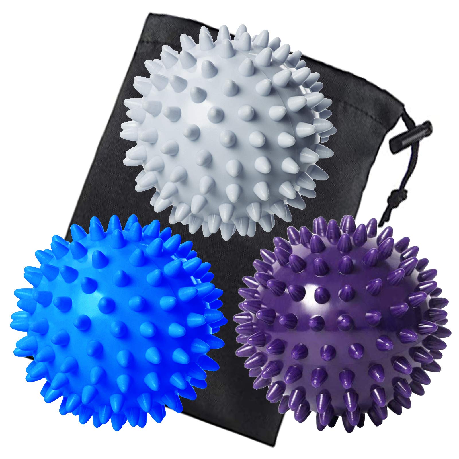 Benvo spiky ball silver closeup for targeted muscle knots relief