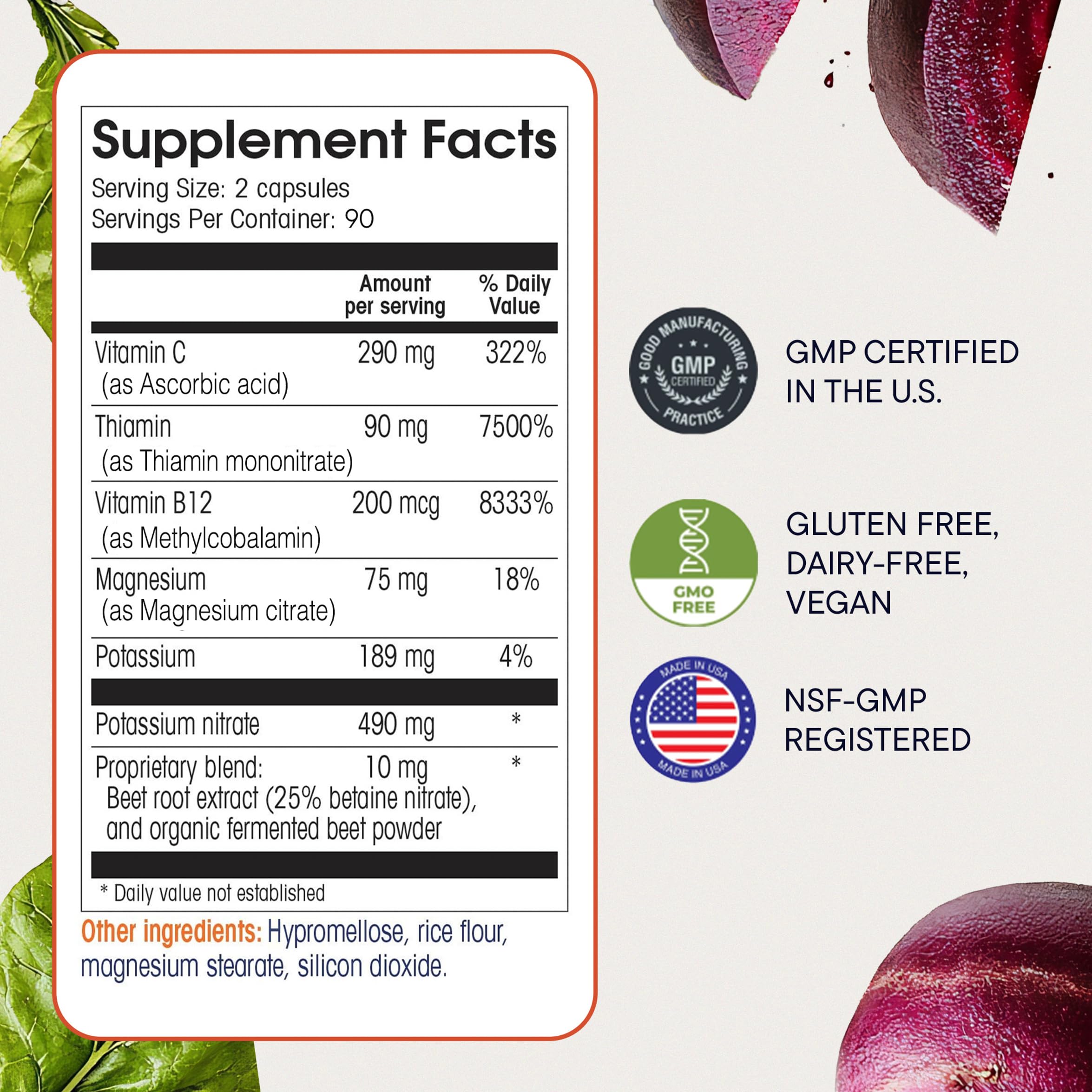Vitamin C and magnesium symbols highlighting cardiovascular-supporting minerals.