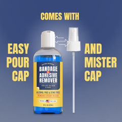 Berkland Sting-Free spray in action demonstrates pain-free removal of strong adhesives.