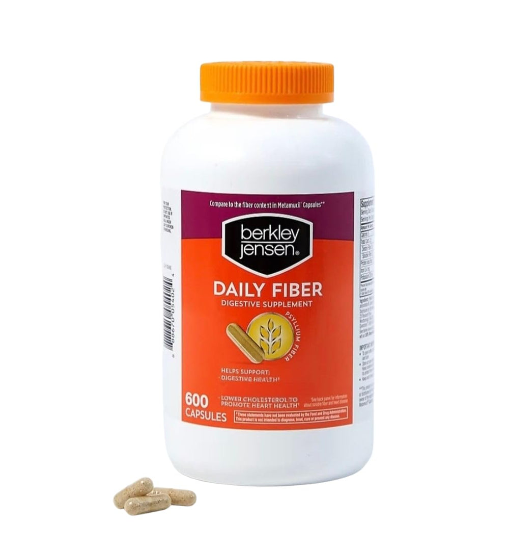 Berkley Jensen Daily Psyllium Husk bottle shown for digestive balance and regularity.