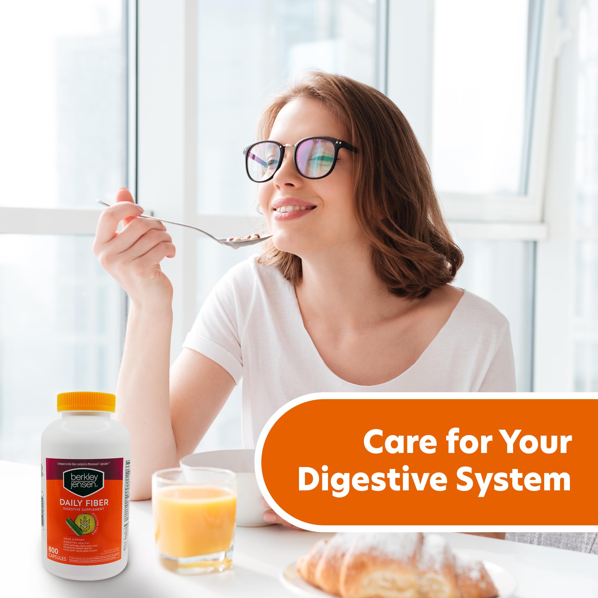 Berkley Jensen nutrient absorption support shown as part of a balanced diet.