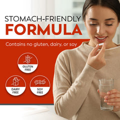 Berkley Jensen probiotic bottle with glass of water for convenient daily dosing