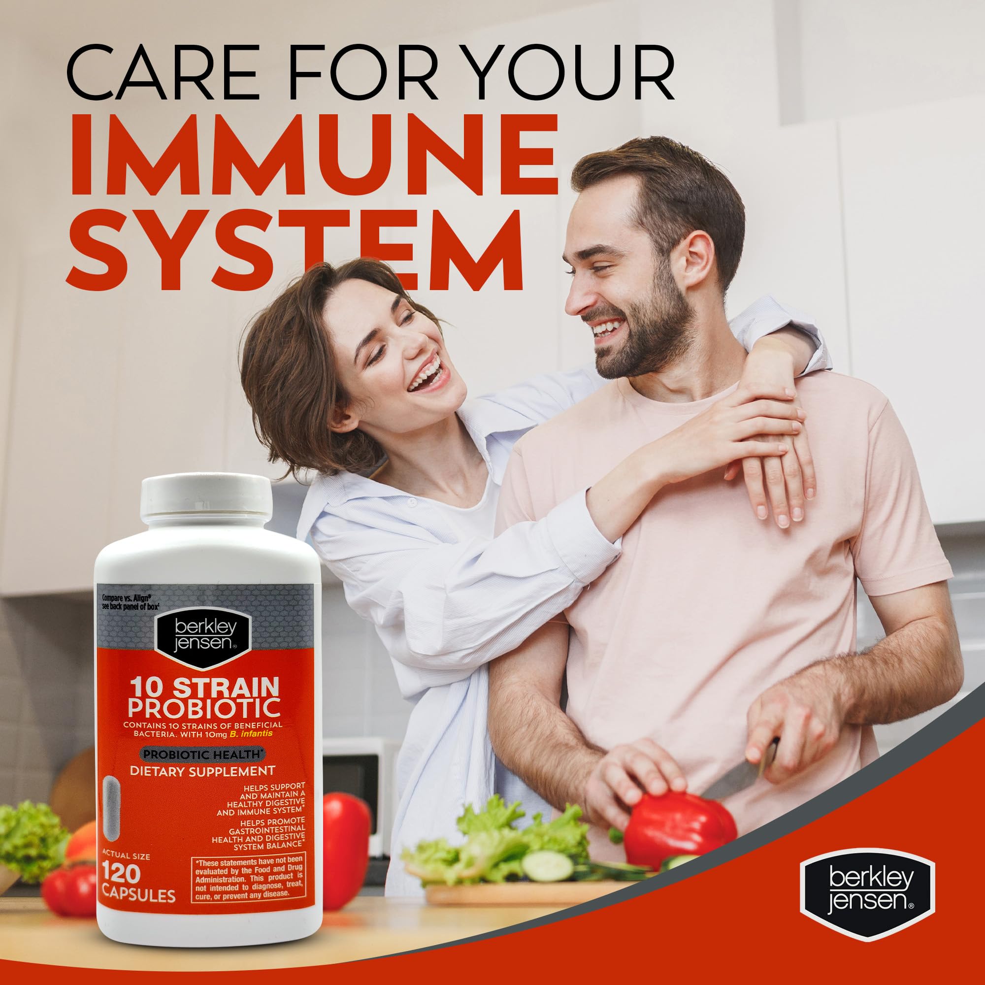 Berkley Jensen vegetarian probiotic formula is allergen-free and easy to integrate