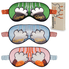 BERMIFA Sleep Masks 3-pack with cat paw design for restful masking