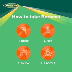 Close-up of Berocca Energy orange tablet dissolving in water ready to drink.