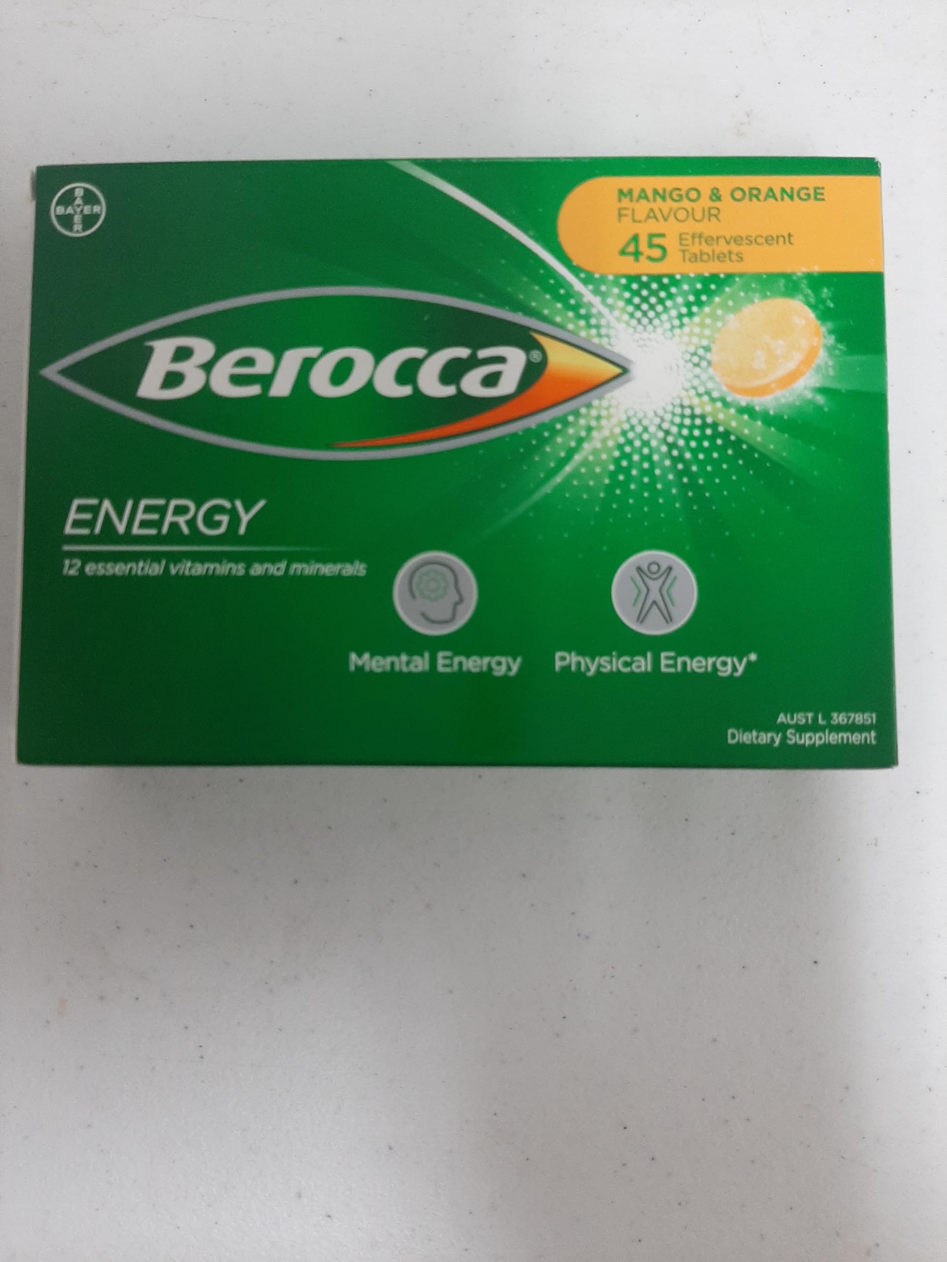 Berocca Energy compact tube ideal for on-the-go energy