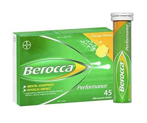 Berocca Orange tablets dissolving in glass for a fruity, refreshing drink