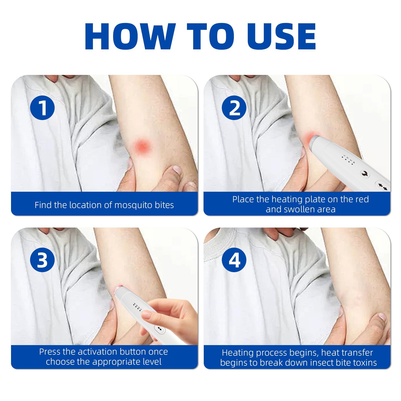 Rechargeable battery powers portable bite relief on the go