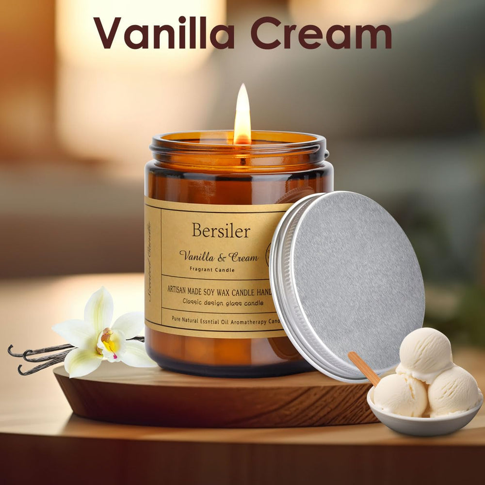 Bersiler Vanilla Cream Candle packaging presented as a thoughtful gift
