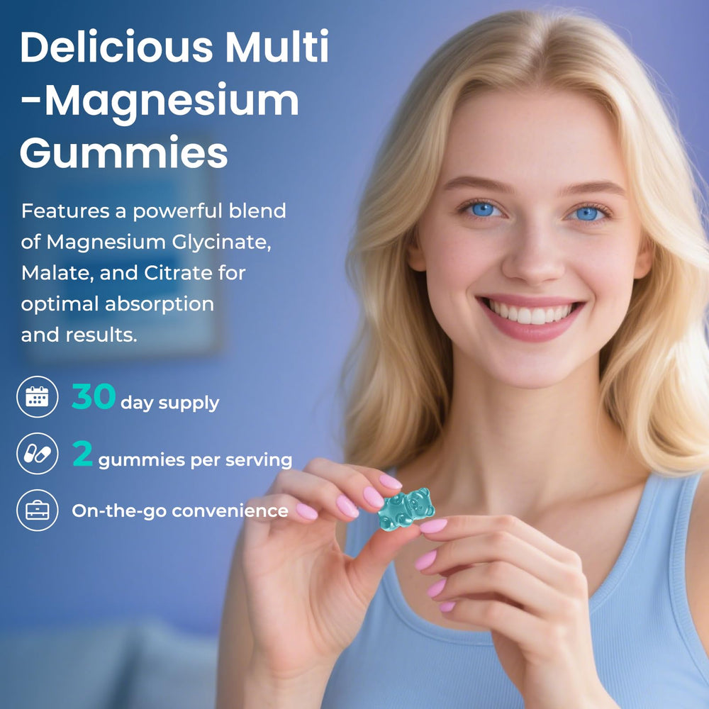 BERSOEVO magnesium gummies demonstrate two-daily-serve concept for a simple routine.