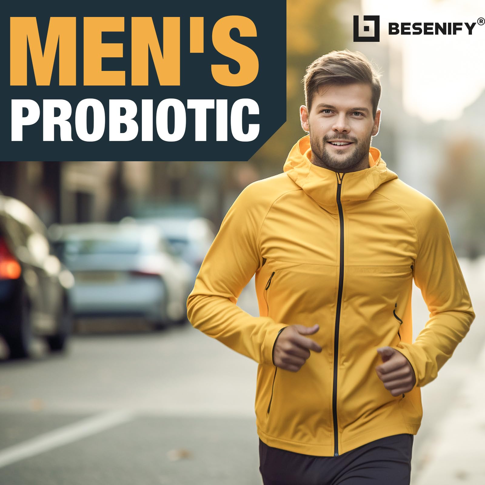 Two Besenify Probiotics capsules daily for convenient gut support