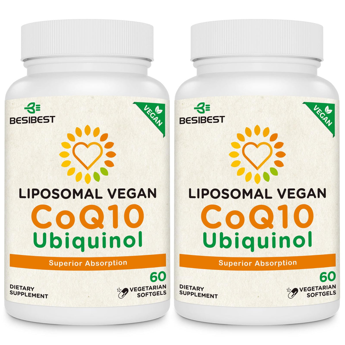 Besibest bottle with 1000mg liposomal CoQ10 for high-absorption daily support.