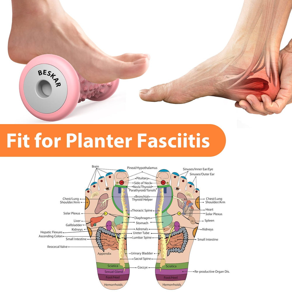 Beskar Ergonomic Foot Massager Roller follows the arch for comfort