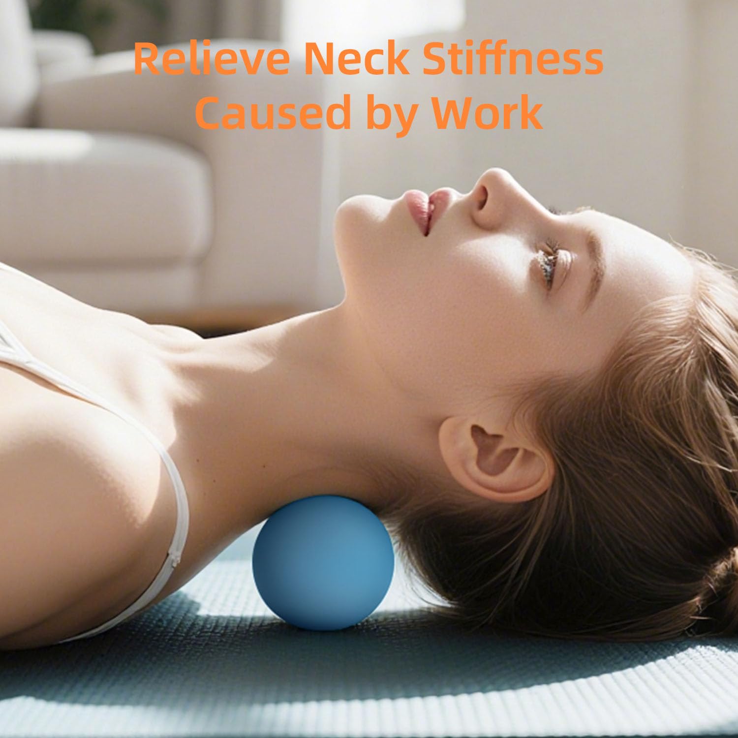 Beskar massage lacrosse ball in hand for knot relief in hands and forearms.