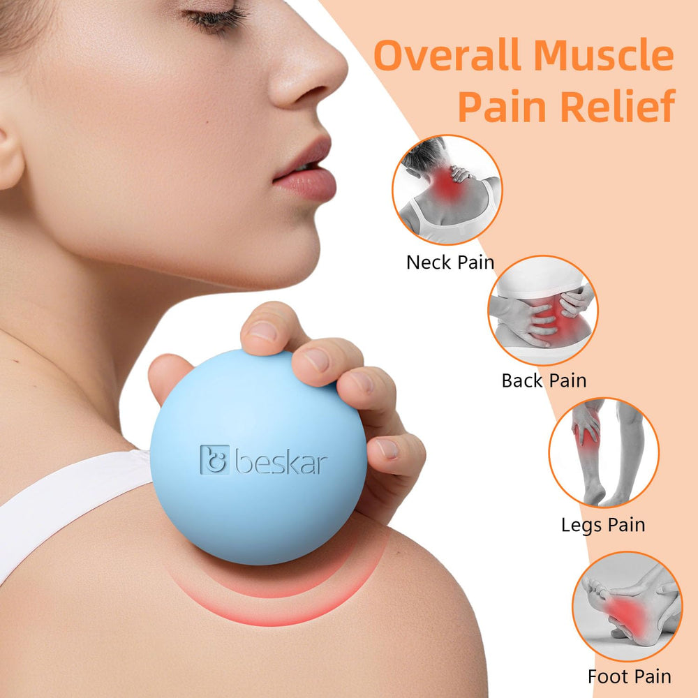 Beskar massage lacrosse ball highlighting USA design and natural silicone feel.