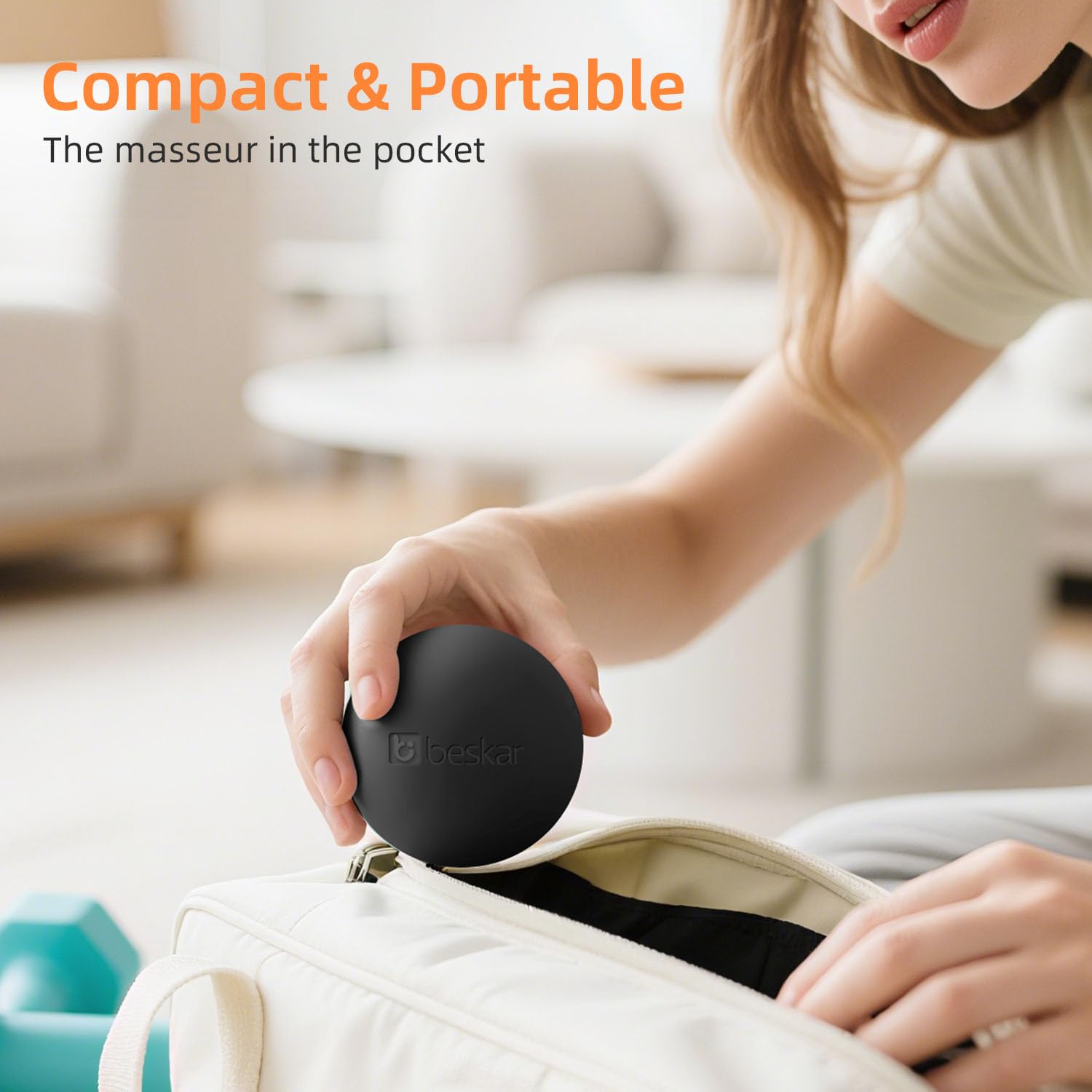 Beskar Portable massage ball for on-the-go relief.
