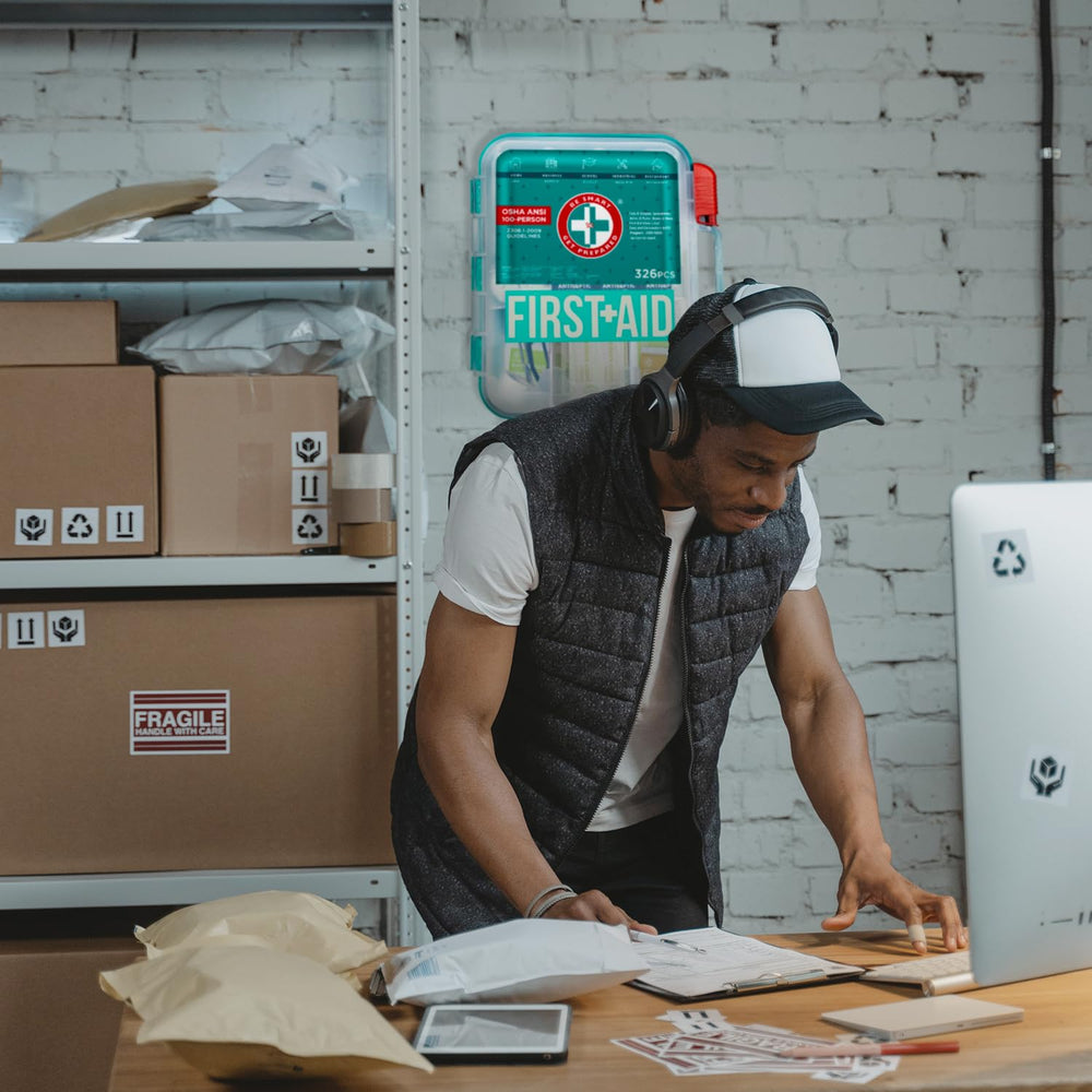 Be Smart Get Prepared OSHA ANSI compliant kit supports workplace safety.