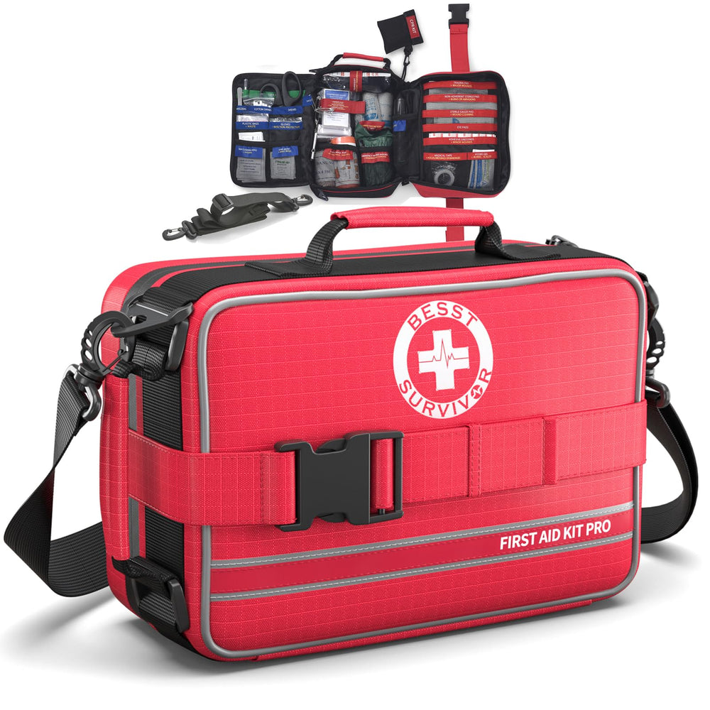 Besst Survivor 324-Piece First Aid Kit exterior cover for rugged home and travel use.