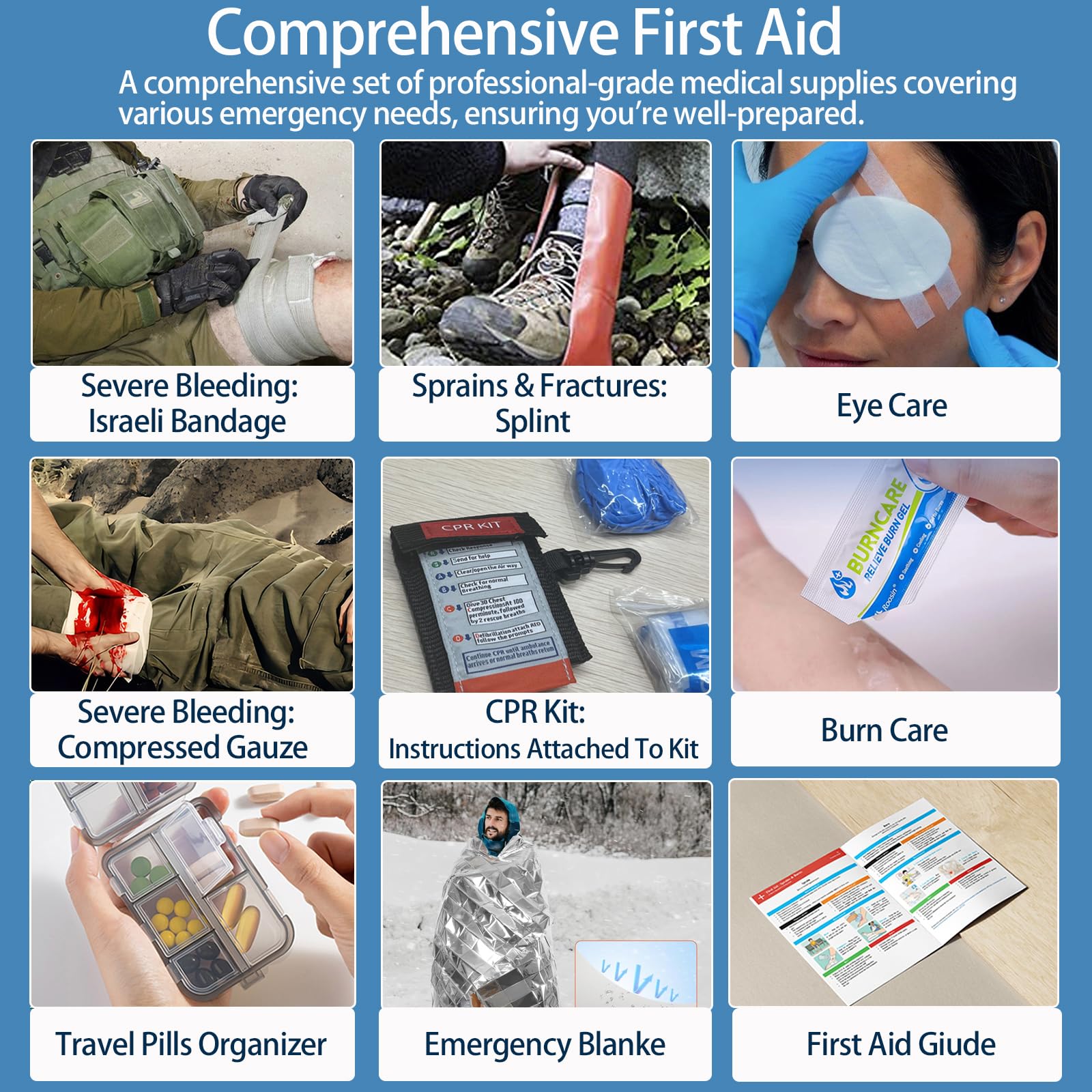 Besst Survivor trauma kit includes 265 essential supplies for versatile emergencies