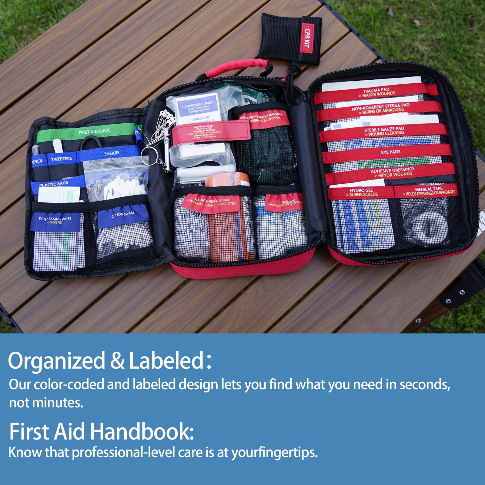 Besst Survivor trauma kit with removable MOLLE system for secure gear attachment