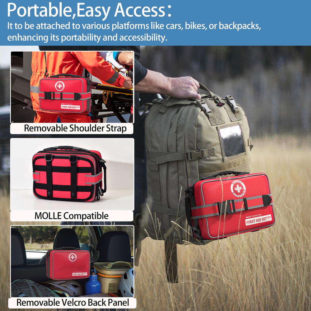 Besst Survivor thermal emergency blanket included for warmth in cold environments.