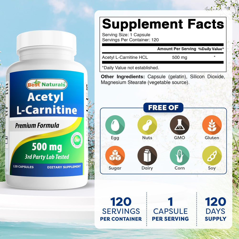Capsules close-up showing 500 mg potency for energy metabolism.