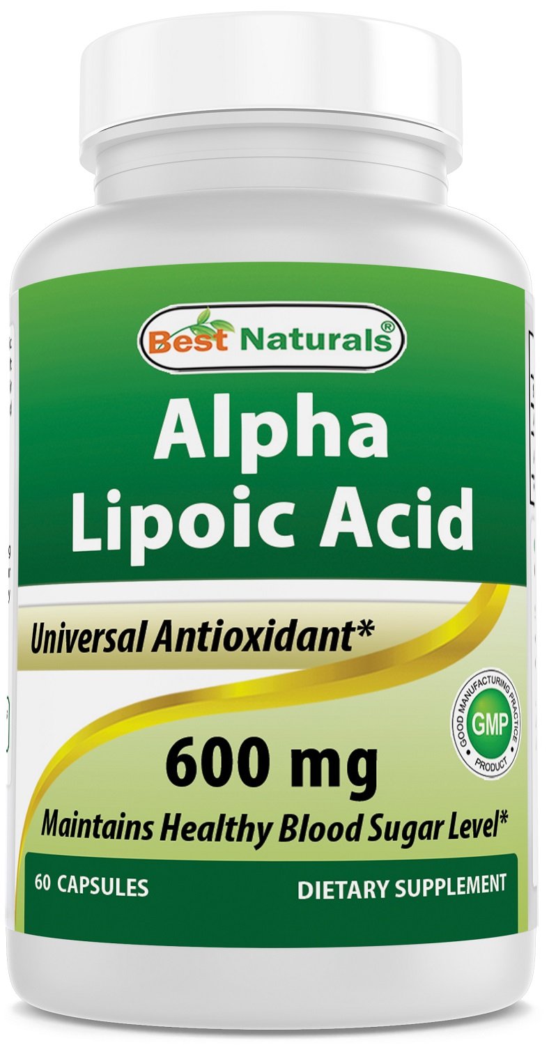 Best Naturals Ácido Alfa Lipoico 600 mg, botella frontal para inicio diario.