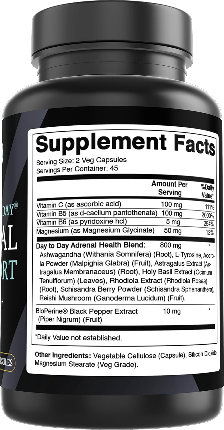 Best Naturals Adrenal Support Bioperine component shown for enhanced absorption.