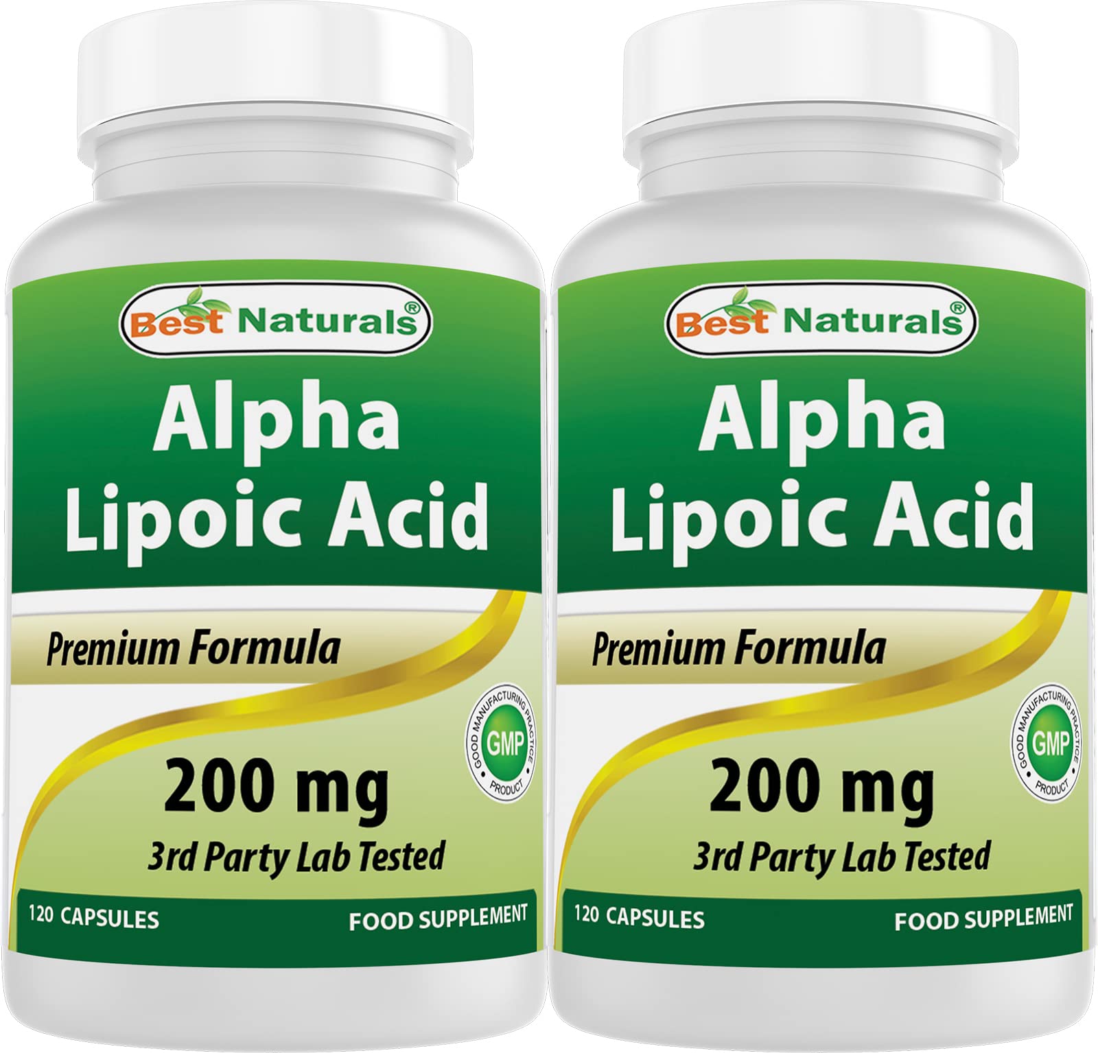Best Naturals Alpha Lipoic Acid 200 mg capsules bottle for daily antioxidant support.