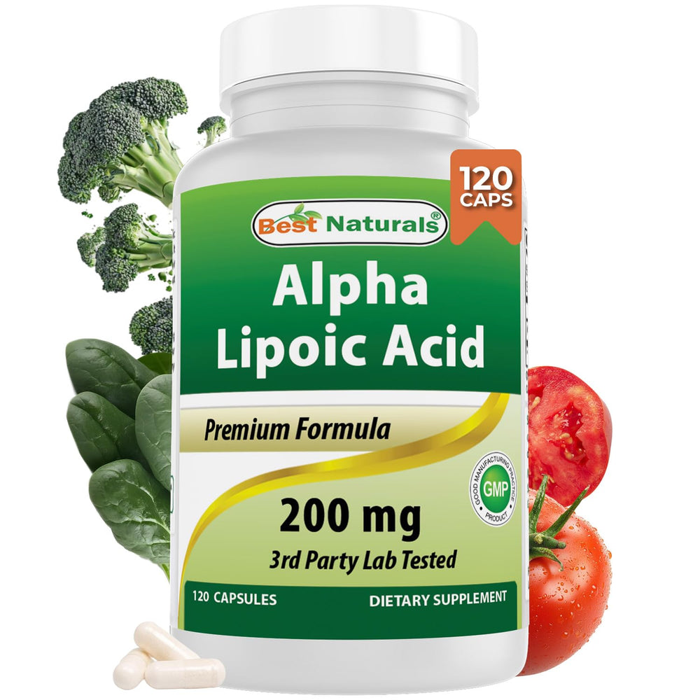Best Naturals Alpha Lipoic Acid bottle on shelf suggests daily wellness routine