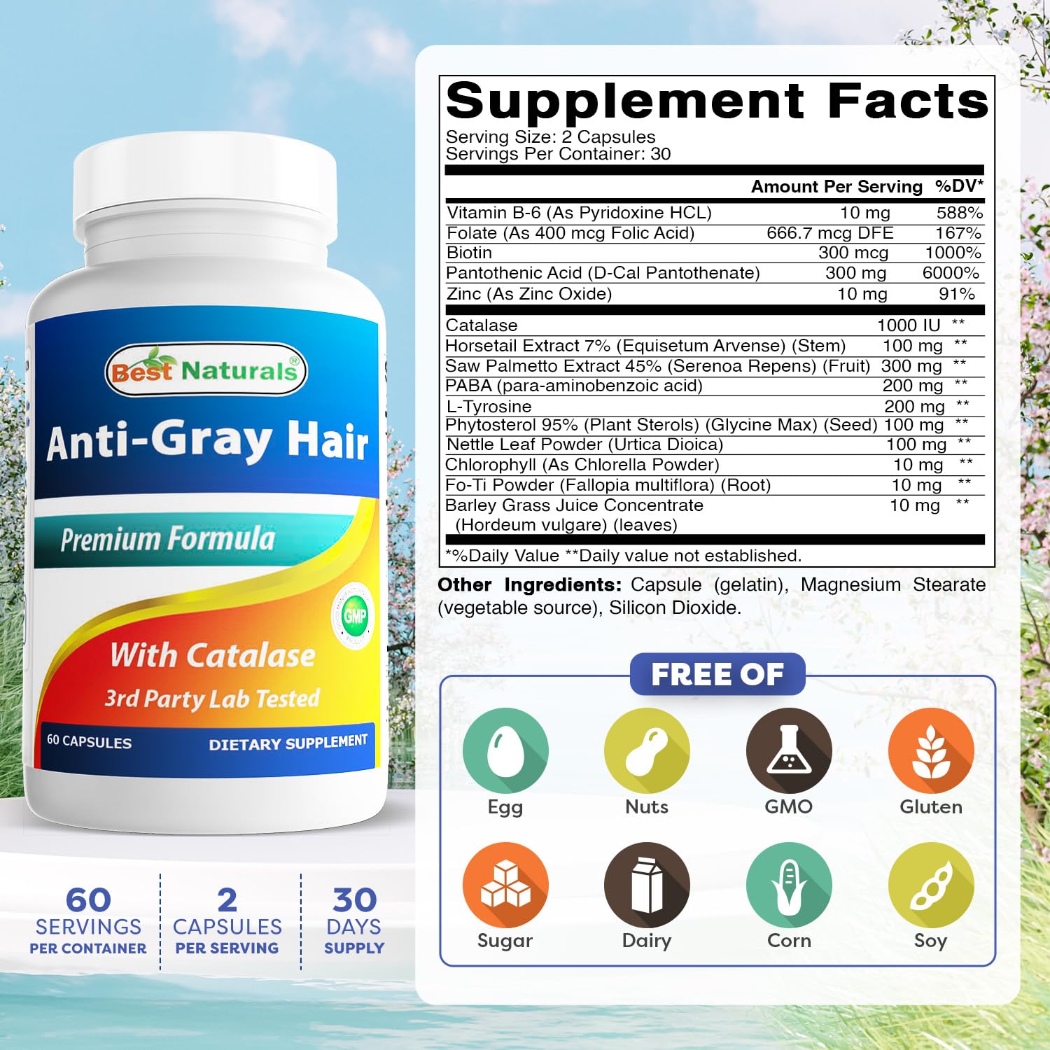 Best Naturals Anti Gray Hair Formula capsules ready for daily routine