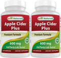 Best Naturals Apple Cider Vinegar Plus 600 mg Capsules – 120 Count (Pack of 2)
